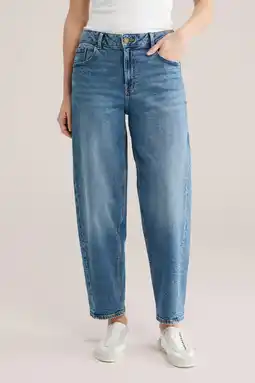 Wehkamp WE Fashion Blue Ridge barrel jeans medium blue denim aanbieding