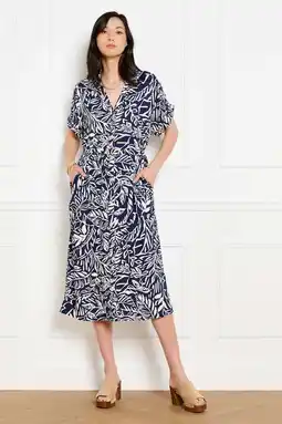 Wehkamp LOLALIZA gebloemde midi jurk donkerblauw aanbieding