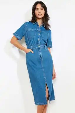 Wehkamp LOLALIZA denim spijkerjurk medium blue denim aanbieding