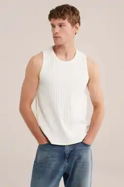Wehkamp WE Fashion regular fit tanktop - ecru aanbieding