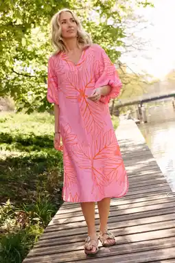 Wehkamp Sanny x LOLALIZA x Wehkamp maxi jurk met bloemen roze aanbieding