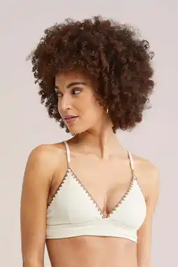 Wehkamp WE Fashion voorgevormde bikinitop met textuur ecru aanbieding