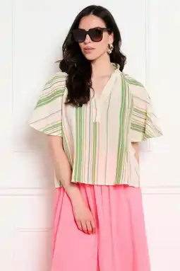 Wehkamp LOLALIZA gestreepte blouse - groen aanbieding