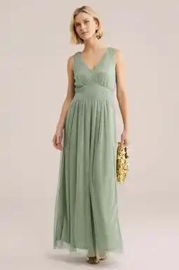 Wehkamp WE Fashion midi jurk met glitter lichtgroen aanbieding