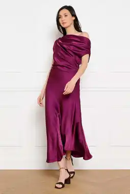 Wehkamp LOLALIZA one shoulder jurk fuchsia aanbieding