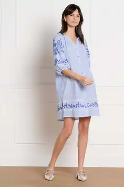 Wehkamp LOLALIZA gestreepte blousejurk broderie blauw aanbieding