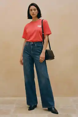 Wehkamp VERO MODA T-shirt met backprint - rood aanbieding