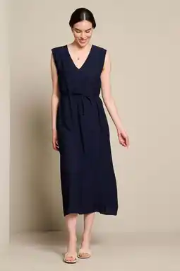 Wehkamp LOLALIZA midi jurk met ceintuur - donkerblauw aanbieding