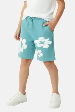 Wehkamp Cars regularwaist gebloemde sweatshort lichtblauw aanbieding