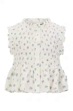 Wehkamp Retour Jeans gebloemde blouse wit met textuur aanbieding