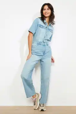 Wehkamp LOLALIZA jumpsuit light blue denim aanbieding