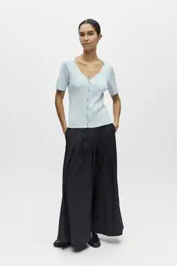 Wehkamp OBJECT top lichtblauw rib gebreid aanbieding