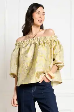 Wehkamp LOLALIZA off shoulder top geel aanbieding