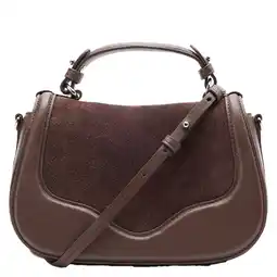 Wehkamp Manfield leren crossbody tas bruin aanbieding