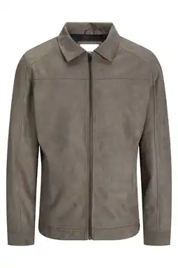 Wehkamp JACK & JONES ESSENTIALS suèdelook jas - grijsbruin aanbieding