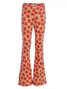 Wehkamp LOOXS little gebloemde flared broek roze aanbieding