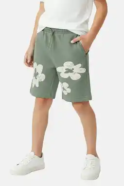 Wehkamp Cars regularwaist gebloemde sweatshort groen aanbieding