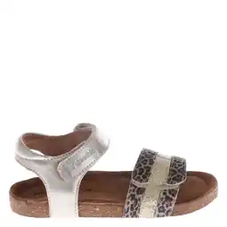 Wehkamp Pinocchio leren sandalen met panterprint - champagne/bruin aanbieding