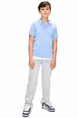 Wehkamp Retour Jeans polo fijn gebreid lichtblauw aanbieding