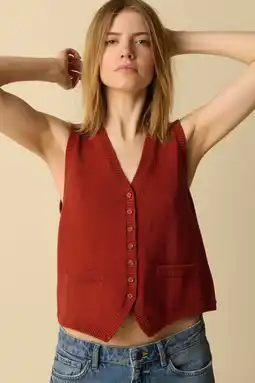 Wehkamp Sissy-Boy gebreid vest - donkerrood aanbieding
