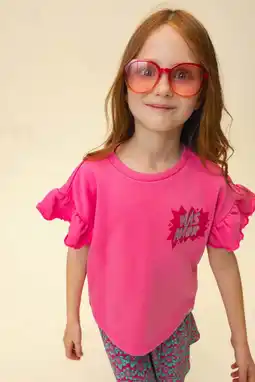 Wehkamp LOOXS little jersey T-shirt roze aanbieding