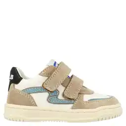 Wehkamp Develab leren sneakers beige/blauw aanbieding
