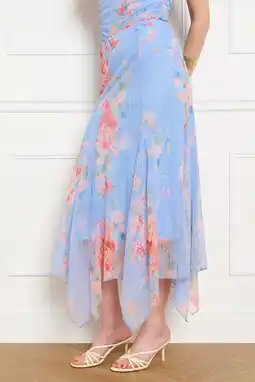 Wehkamp LOLALIZA midi gebloemde rok - blauw aanbieding