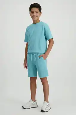 Wehkamp Cars regularwaist sweatshort mintgroen met textuur aanbieding