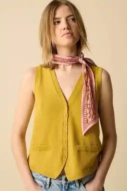 Wehkamp Sissy-Boy katoenen gebreid vest - geel aanbieding