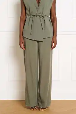 Wehkamp LOLALIZA wide leg highwaist broek kaki aanbieding