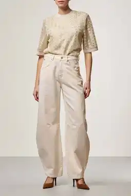 Wehkamp Aaiko gebloemde top beige broderie aanbieding