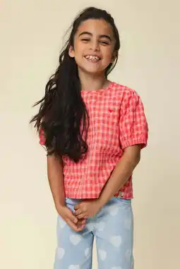 Wehkamp LOOXS little geruit T-shirt roze aanbieding