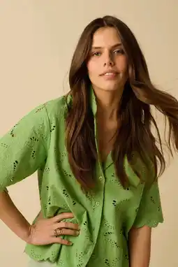 Wehkamp Sissy-Boy broderie blouse - groen aanbieding