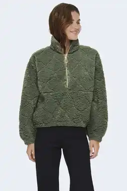 Wehkamp ONLY fleecetrui groen aanbieding