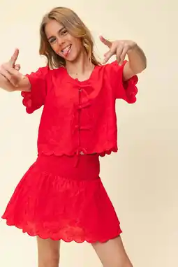 Wehkamp LOOXS 10sixteen blousetop rood broderie aanbieding