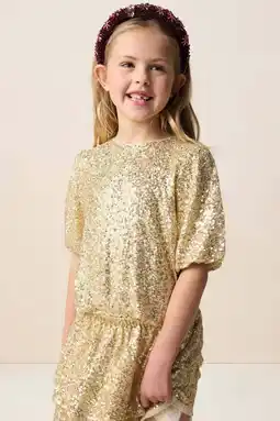 Wehkamp Sissy-Boy T-shirt goud met pailletten aanbieding