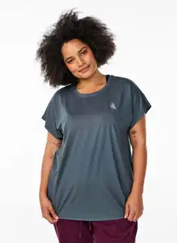 Wehkamp ACTIVE By Zizzi Plus size sport T-shirt grijsblauw aanbieding