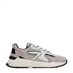 Wehkamp HUB Grid S48 suède sneakers ecru/zwart aanbieding