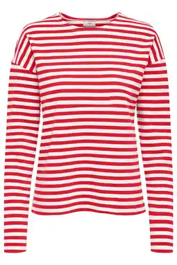 Wehkamp JDY gestreepte longsleeve rood aanbieding