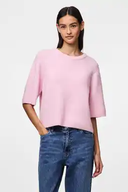 Wehkamp PIECES trui roze gebreid aanbieding