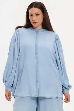 Wehkamp YOEK blouse light blue denim aanbieding