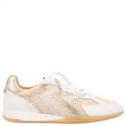 Wehkamp DWRS Hiki Raffia leren sneakers wit/beige aanbieding