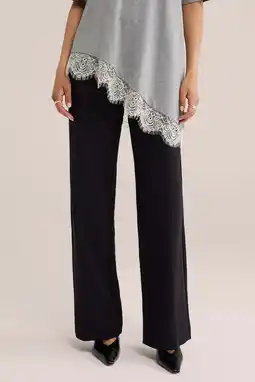 Wehkamp WE Fashion straight regularwaist broek zwart aanbieding