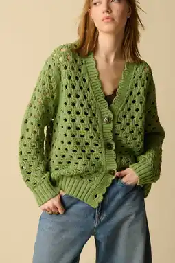 Wehkamp Sissy-Boy gebreid vest - groen aanbieding