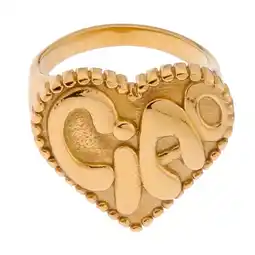 Wehkamp Label Kiki gold plated ring Ciao Bella goudkleurig aanbieding
