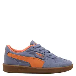 Wehkamp Puma Palermo leren sneakers grijs/oranje aanbieding
