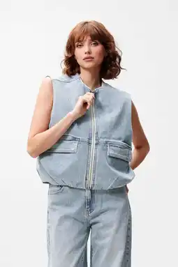 Wehkamp Catwalk Junkie gestreepte gilet light blue denim aanbieding
