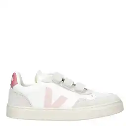Wehkamp Veja leren sneakers wit/roze aanbieding