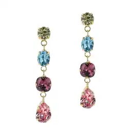 Wehkamp Otazu gold plated oorbellen met Swarovski kristallen Cally goudkleurig/multi aanbieding
