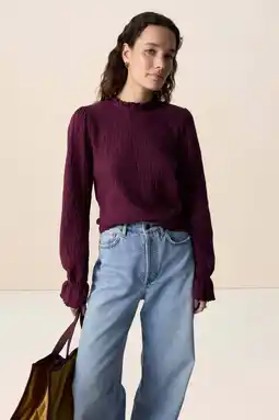 Wehkamp Sissy-Boy blousetop donkerrood met lurex aanbieding